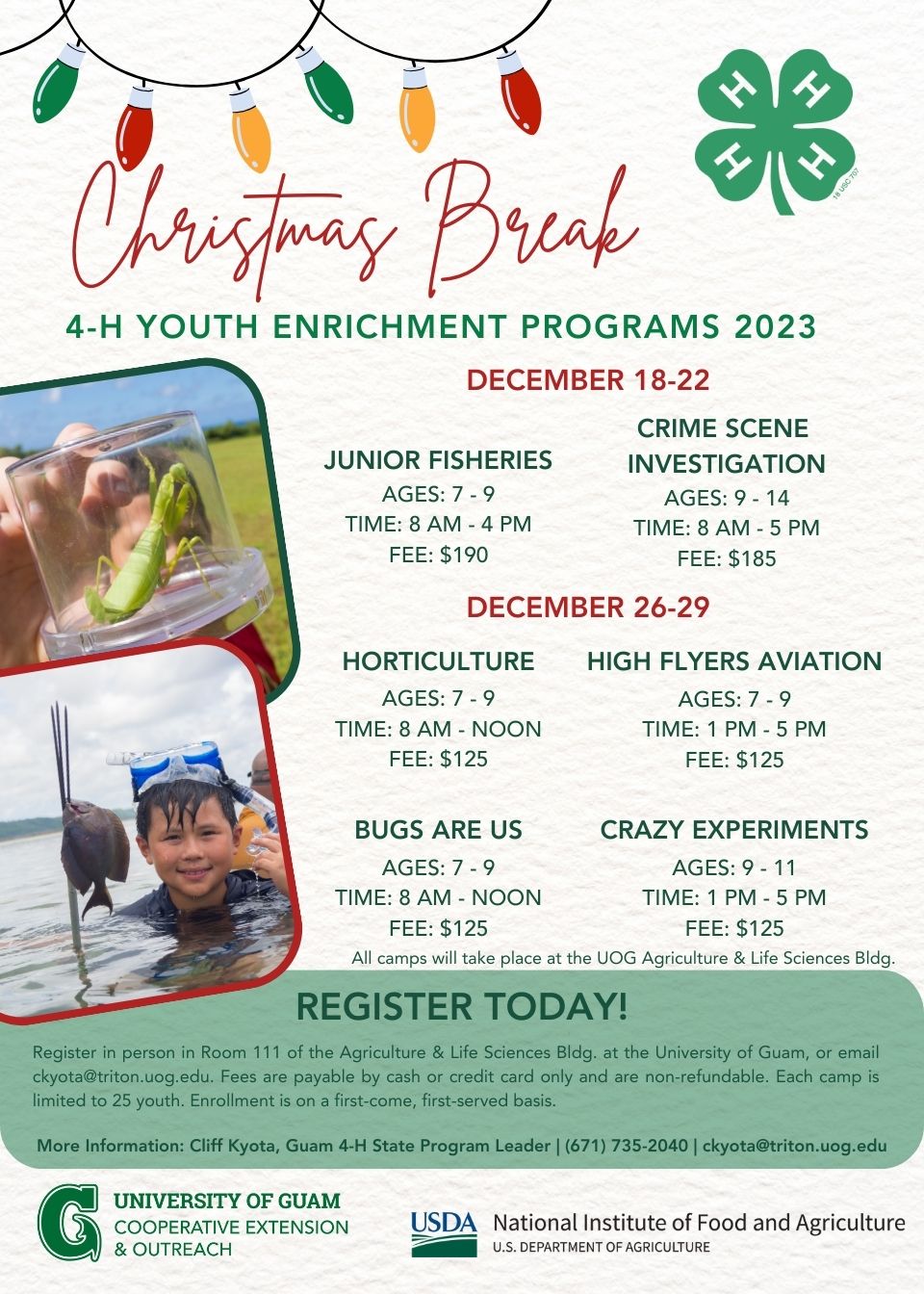 Flyer for 4-H Christmas Camps