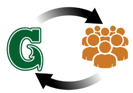 Graphic showing the link between UOG Extension and the community