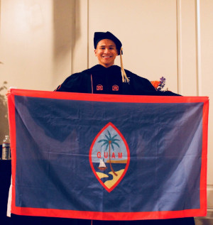 Mark Yu Holding Guam Flag