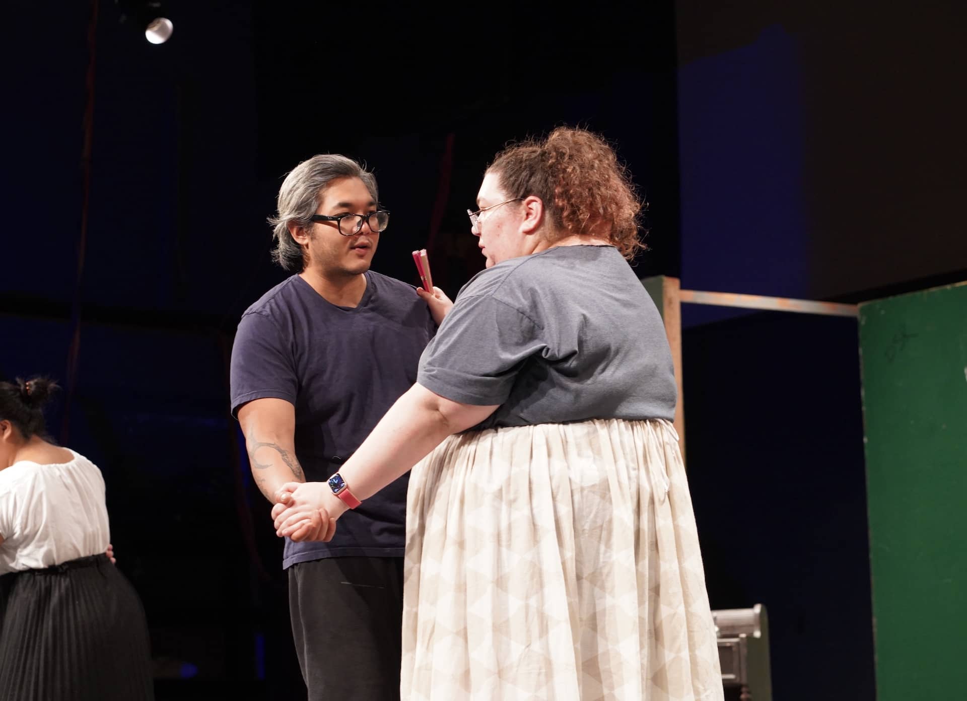 Mr. Darcy and Lizzy Bennet during Pride and Prejudice production rehearsal